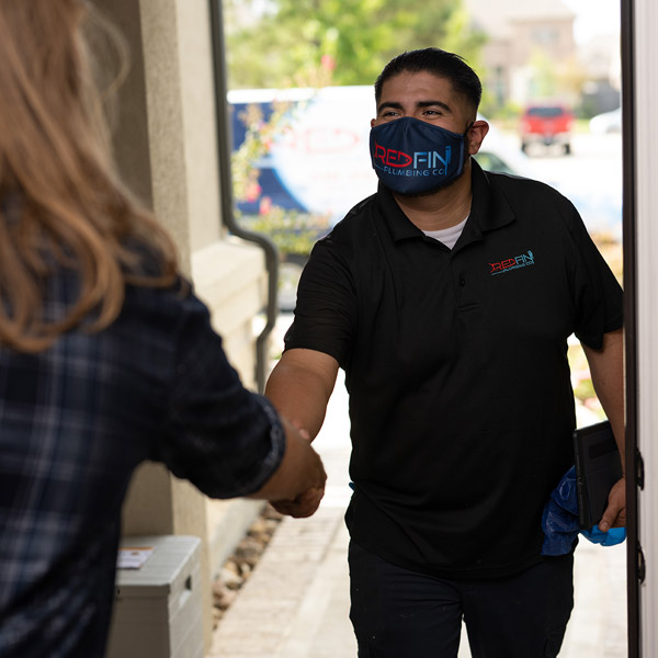 Plumber meeting client in Houston & Katy, Texas